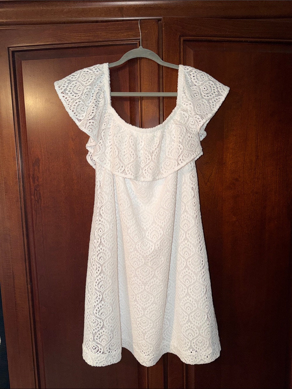 Lilly Pulitzer White Lace Ruffle Dress